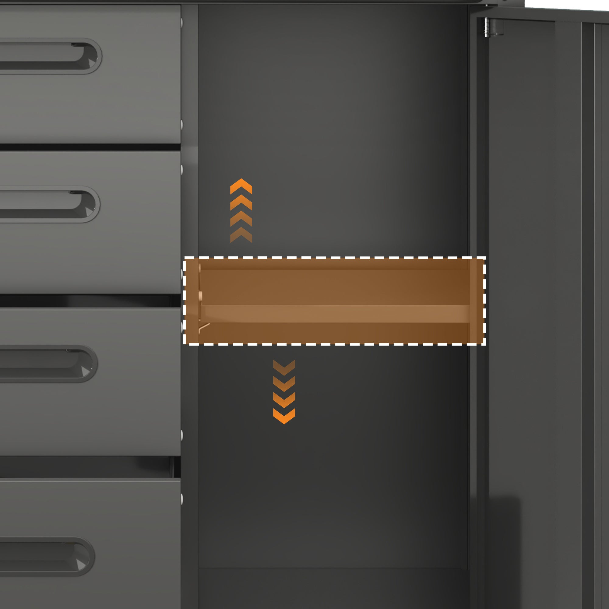 Sturdy Metal Tool Storage Cabinet With Wheels - Tool Storage Cabinet For Garage, Office, And Home Organizer Solutions, Black Gray