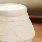 Organic Pattern Terracotta Candle Holder 5.2x5.2x5.5'' Rustic Candle Stand For Ambient Lighting