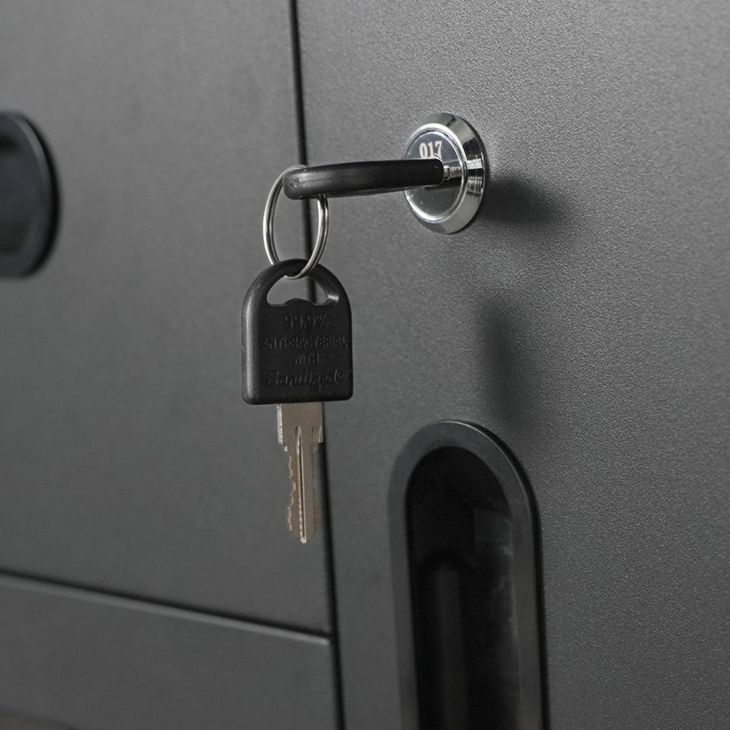 Sturdy Metal Tool Storage Cabinet With Wheels - Tool Storage Cabinet For Garage, Office, And Home Organizer Solutions, Black Gray