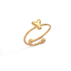 Lxalry 18K Gold Plated Stainless Steel Initial Ring For Women - Adjustable Minimalist Letter A-Z Rings, Personalized Gift Jewelry, Waterproof, Hypoallergenic, Tarnish-Free, Trendy Custom Statement Rin